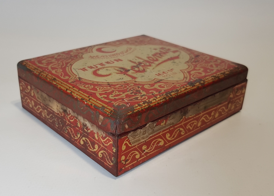 OSMANLI DÖNEMİ PEKTEMİZ MARKA ÇOK NADİR TENEKE SİGARA KUTUSU