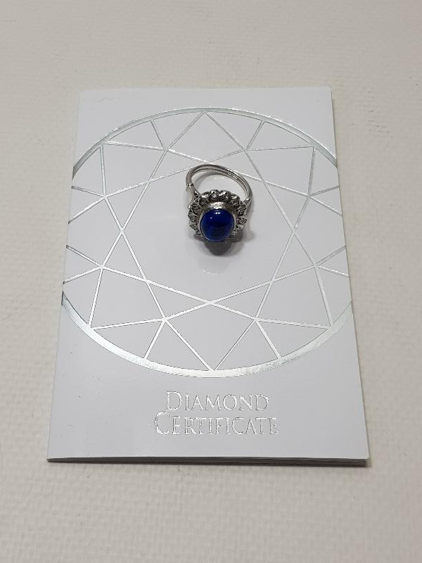 SAFİR VE ELMAS TAŞLI ANTİKA ALTIN YÜZÜK