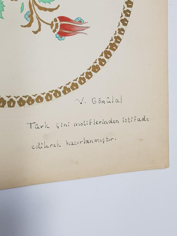 TÜRK ÇİNİ MOTİFLERİ V. GÖNÜLAL İMZALI RESİM