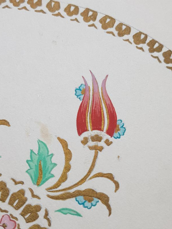 TÜRK ÇİNİ MOTİFLERİ V. GÖNÜLAL İMZALI RESİM