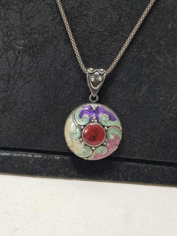 MİNELİ GÜMÜŞ KOLYE