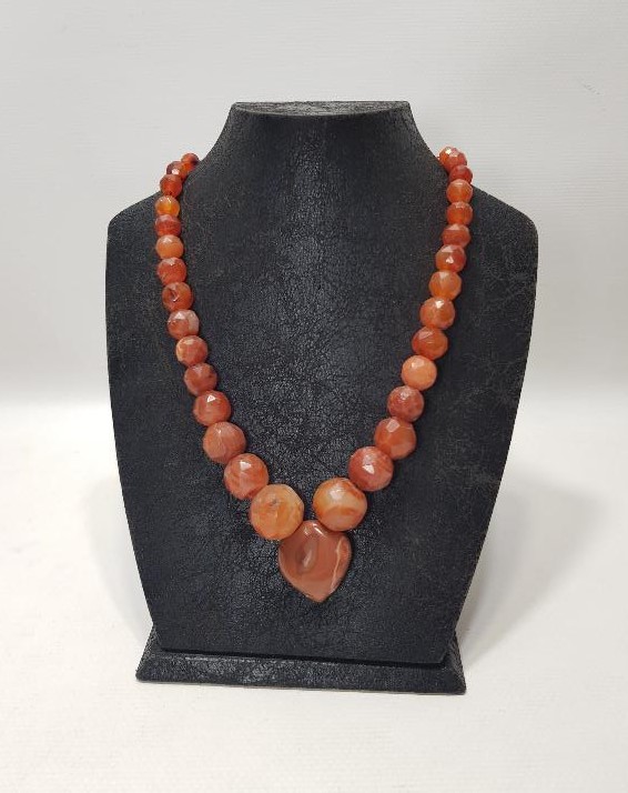 OSMANLI DÖNEMİ FASETA KESİM AKİK TAŞLI GERDANLIK