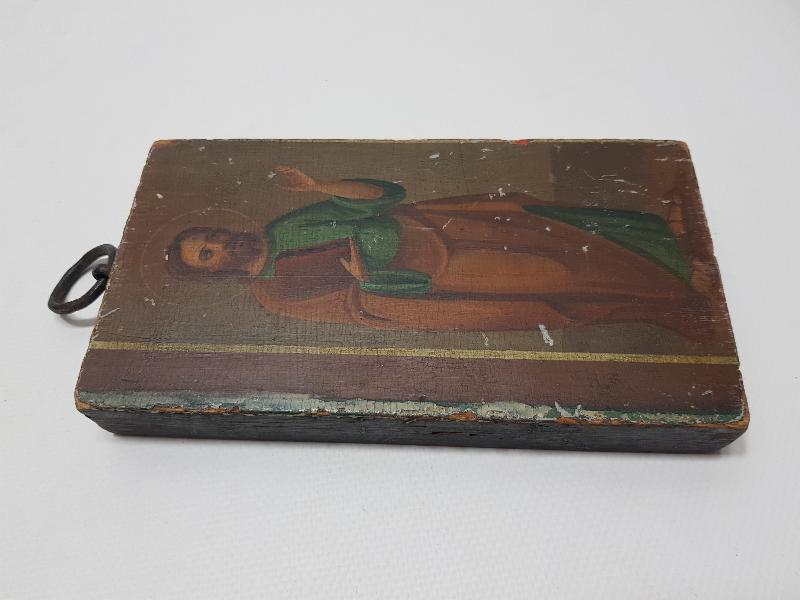 OSMANLI DÖNEMİ RUM İŞİ HAZRETİ İSA RESİMLİ EL BOYAMA AHŞAP İKONA