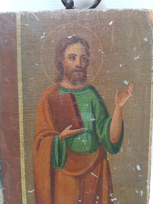 OSMANLI DÖNEMİ RUM İŞİ HAZRETİ İSA RESİMLİ EL BOYAMA AHŞAP İKONA