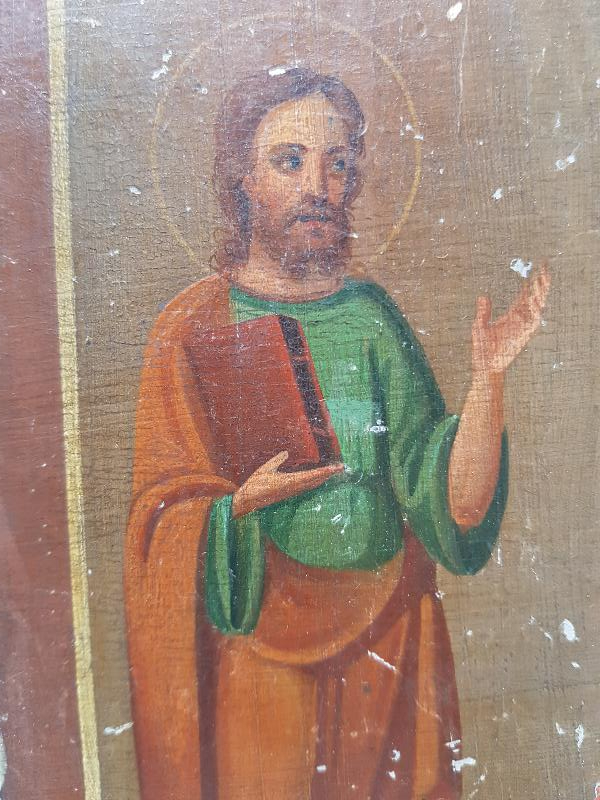 OSMANLI DÖNEMİ RUM İŞİ HAZRETİ İSA RESİMLİ EL BOYAMA AHŞAP İKONA