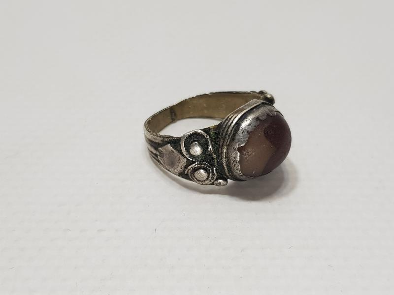 OSMANLI DÖNEMİ SÜLEYMANİYE AKİĞİ TAŞLI GÜMÜŞ YÜZÜK