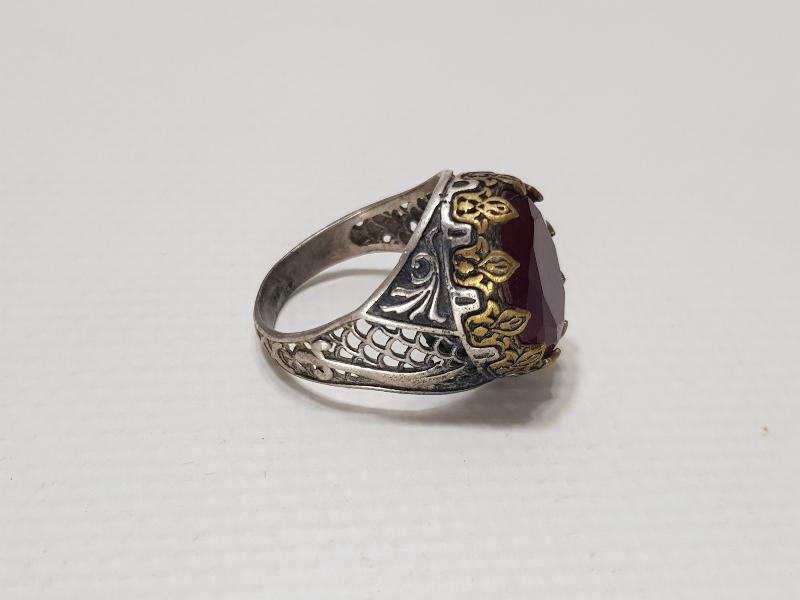 ZÜLFİKAR KILICLI, AKİK TAŞLI GÜMÜŞ ERKEK YÜZÜĞÜ