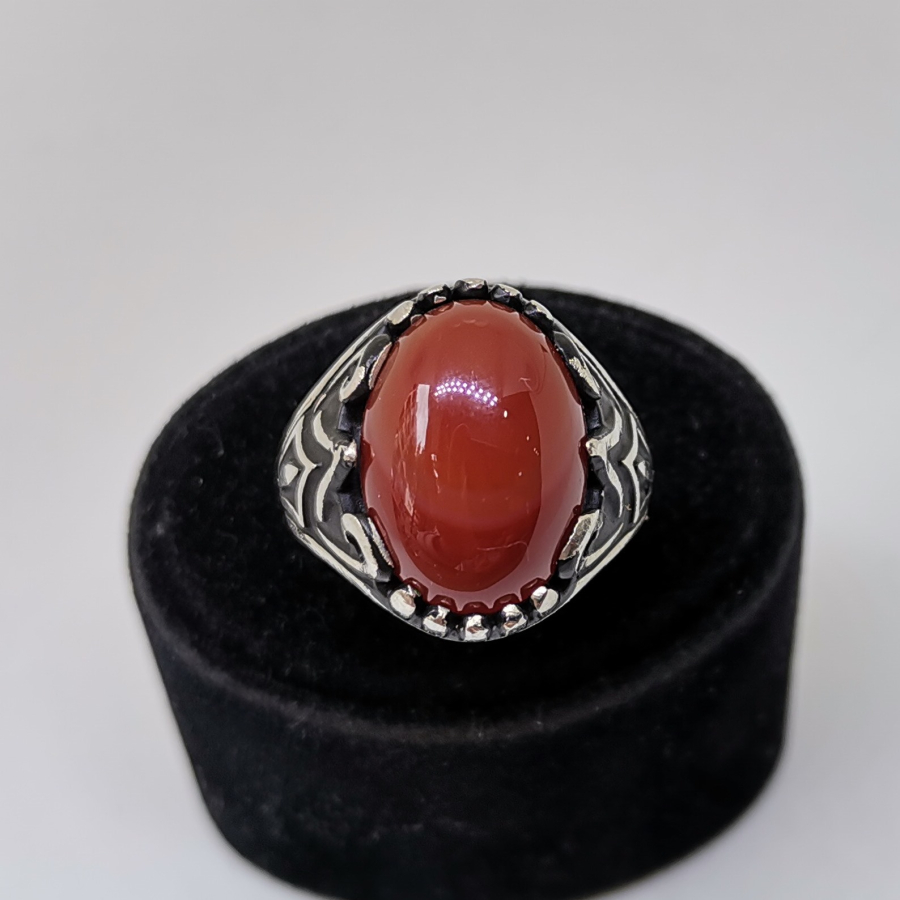 AKİK TAŞLI GÜMÜŞ ERKEK YÜZÜĞÜ