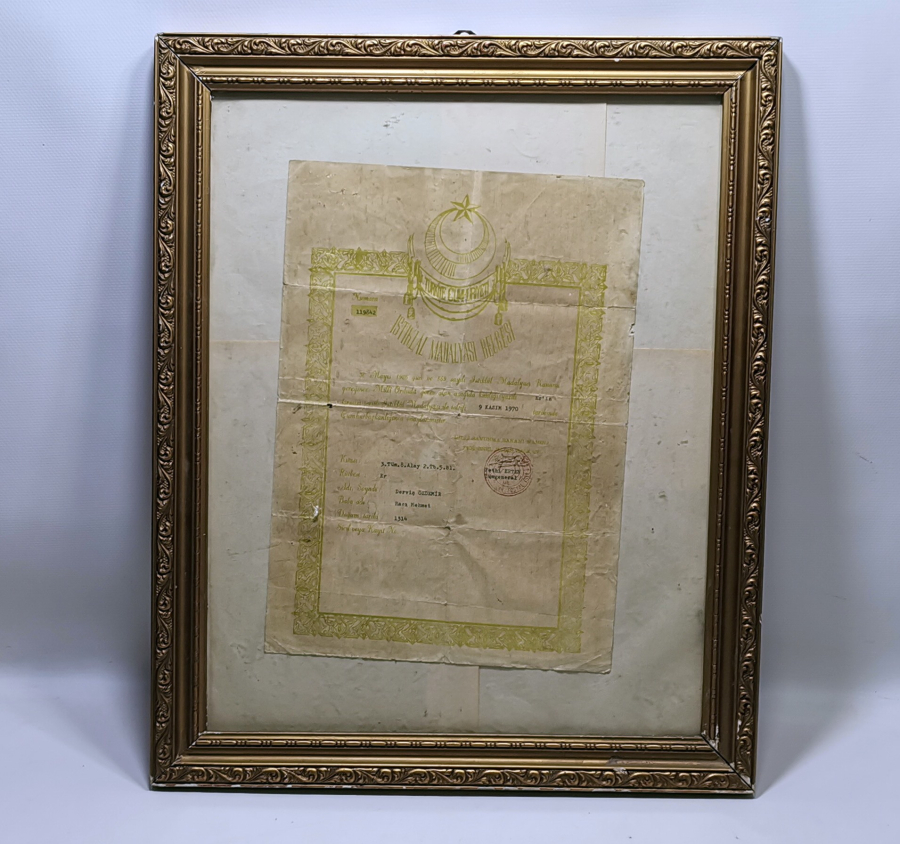 ÇOK YÜKSEK KONDİSYONDA NADİR İSTİKLAL MADALYASI BERATI