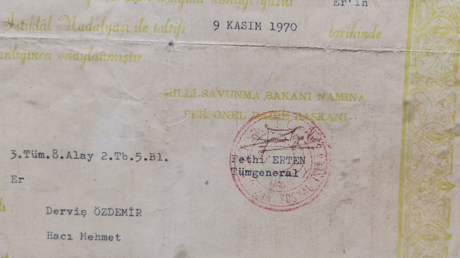 ÇOK YÜKSEK KONDİSYONDA NADİR İSTİKLAL MADALYASI BERATI