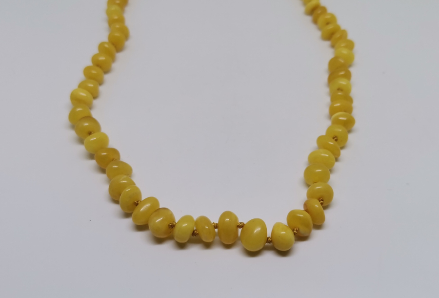 DAMLA KEHRİBAR TAŞLI ANTİKA KOLYE - GERDANLIK