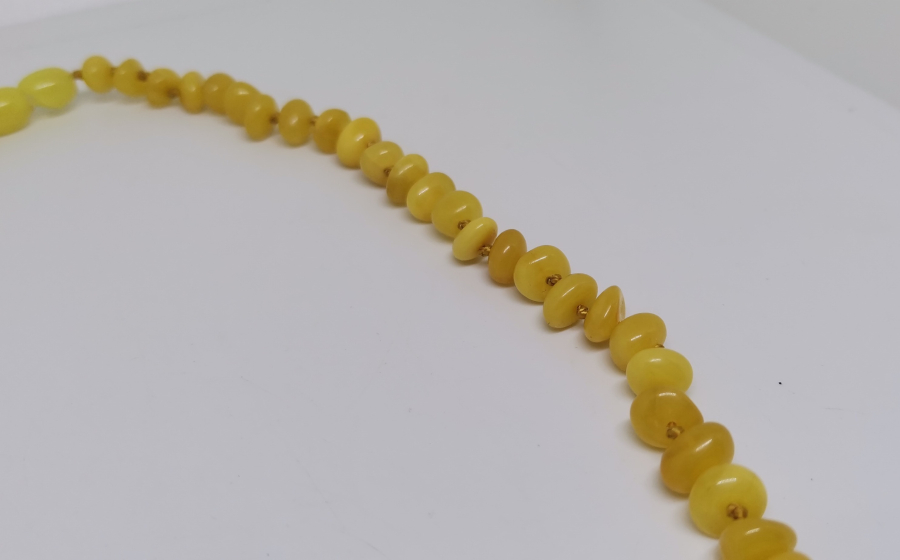 DAMLA KEHRİBAR TAŞLI ANTİKA KOLYE - GERDANLIK