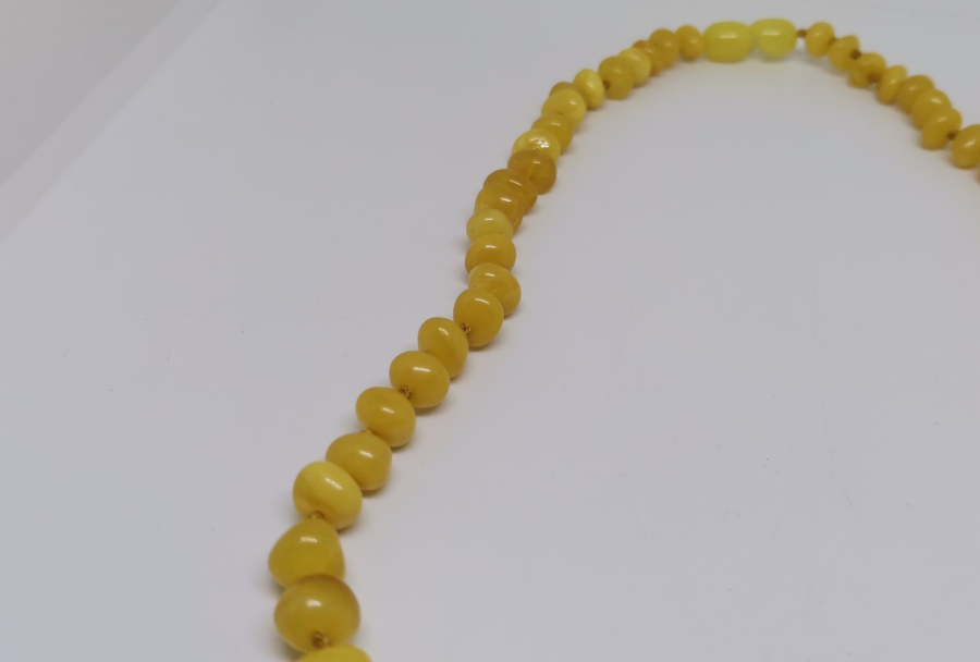 DAMLA KEHRİBAR TAŞLI ANTİKA KOLYE - GERDANLIK