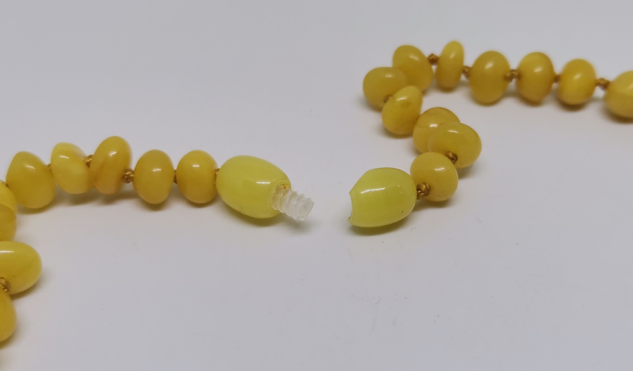 DAMLA KEHRİBAR TAŞLI ANTİKA KOLYE - GERDANLIK