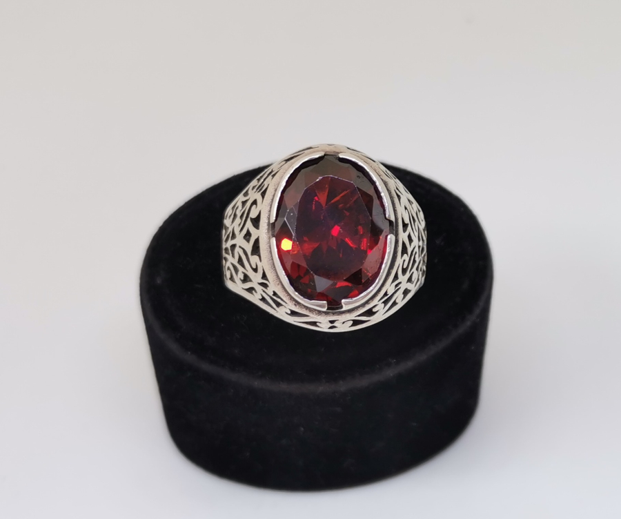 DOĞAL TAŞI GÜMÜŞ ERKEK YÜZÜK