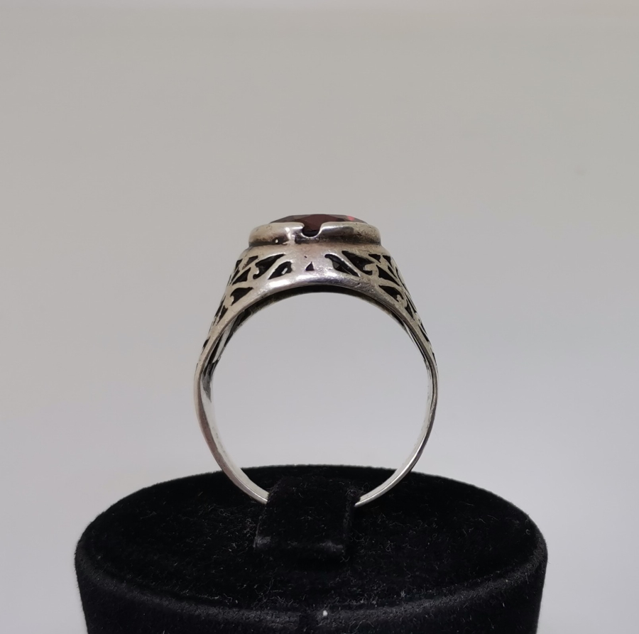 DOĞAL TAŞI GÜMÜŞ ERKEK YÜZÜK