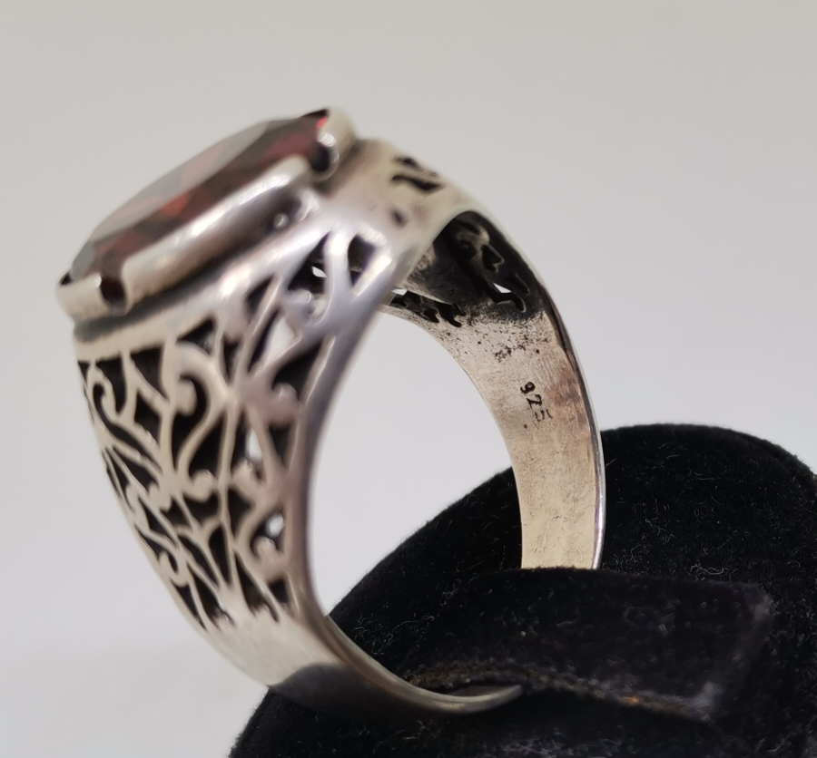 DOĞAL TAŞI GÜMÜŞ ERKEK YÜZÜK