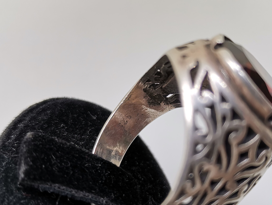 DOĞAL TAŞI GÜMÜŞ ERKEK YÜZÜK