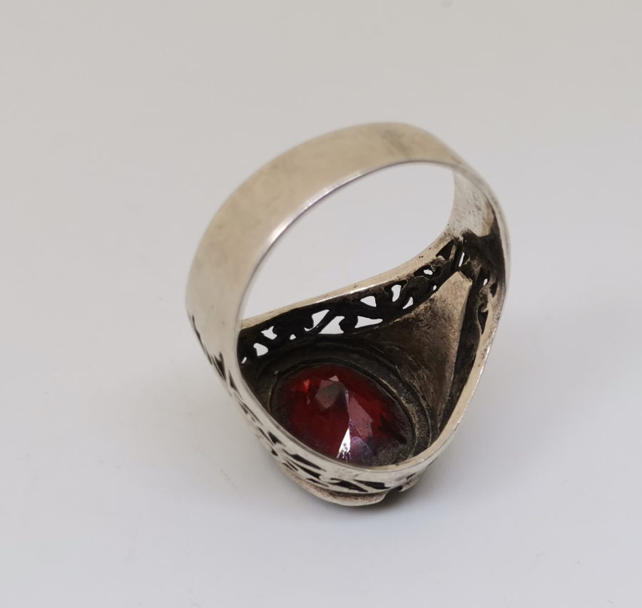 DOĞAL TAŞI GÜMÜŞ ERKEK YÜZÜK