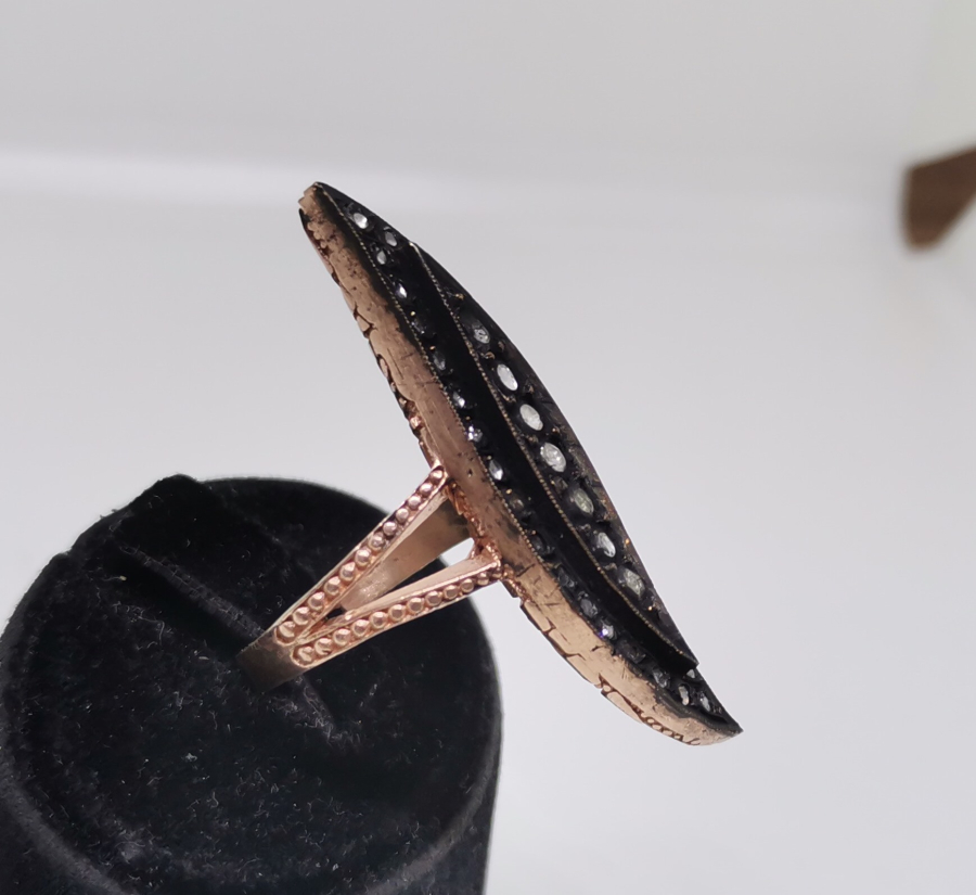 ELMAS TAŞLI BÜYÜK BOY MEKİK YÜZÜK