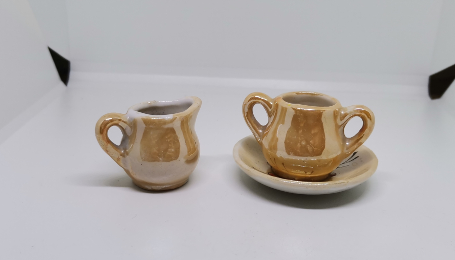 ESKİ JAPON YAPIMI EL BOYAMA MİNYATÜR ÇAY TAKIMI