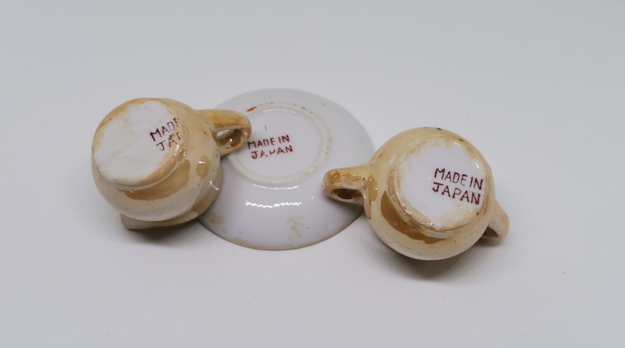 ESKİ JAPON YAPIMI EL BOYAMA MİNYATÜR ÇAY TAKIMI