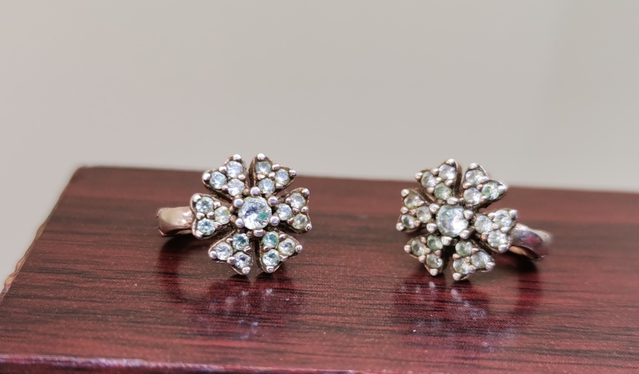 GÜMÜŞ ÜZERİ ALTIN KAPLAMA MARGAZİT TAŞLI KÜPE