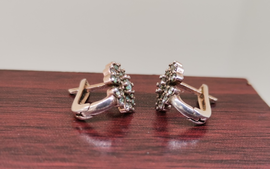 GÜMÜŞ ÜZERİ ALTIN KAPLAMA MARGAZİT TAŞLI KÜPE