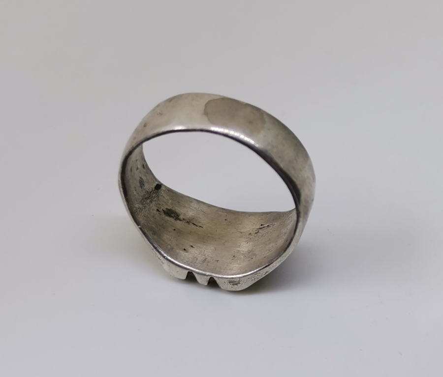 GÜMÜŞ ÜZERİ MİNE İŞÇİLİKLİ MASONİK YÜZÜK