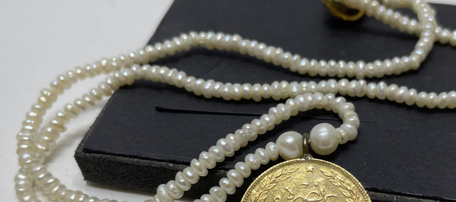 ORJİNAL İNCİ VE OSMANLI REŞAD ALTINI İLE SÜSLENMİŞ OSMANLI DÖNEMİ KOLYE - GERDANLIK