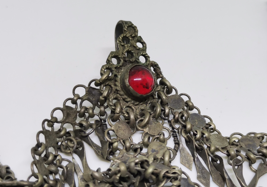 OSMANLI DÖNEMİ AKİK TAŞLI NADİR FORMDA GELİN ALINLIĞI