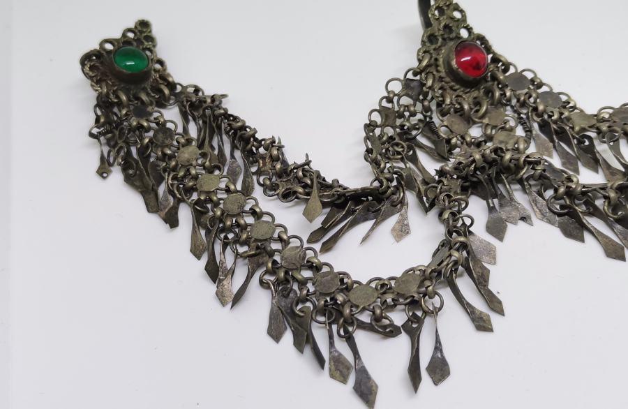 OSMANLI DÖNEMİ AKİK TAŞLI NADİR FORMDA GELİN ALINLIĞI