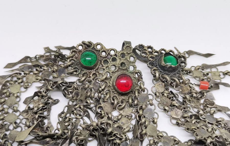 OSMANLI DÖNEMİ AKİK TAŞLI NADİR FORMDA GELİN ALINLIĞI