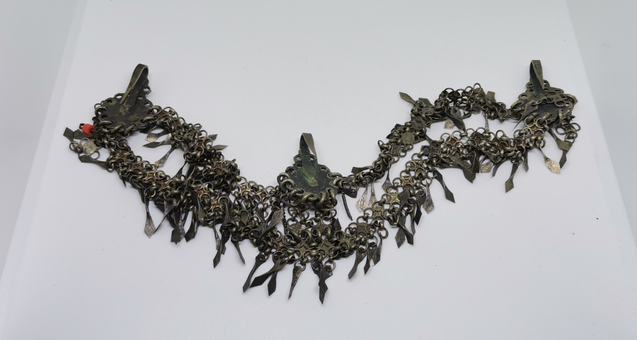 OSMANLI DÖNEMİ AKİK TAŞLI NADİR FORMDA GELİN ALINLIĞI