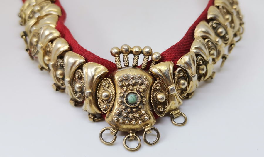 OSMANLI DÖNEMİ ALTIN KAPLAMA NADİR GÜMÜŞ GELİN DÖŞLÜĞÜ