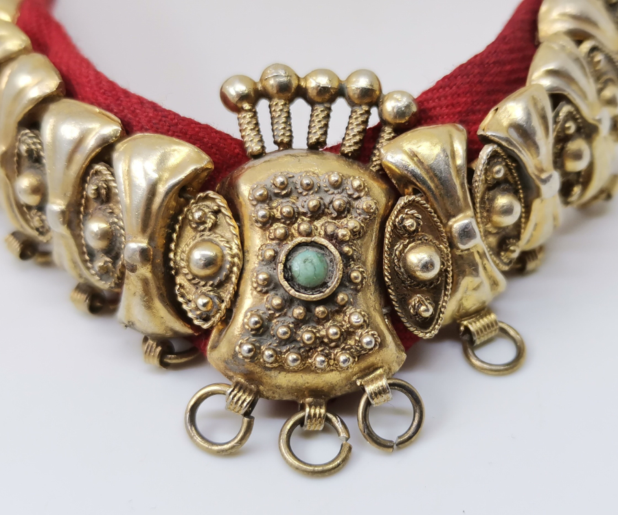 OSMANLI DÖNEMİ ALTIN KAPLAMA NADİR GÜMÜŞ GELİN DÖŞLÜĞÜ