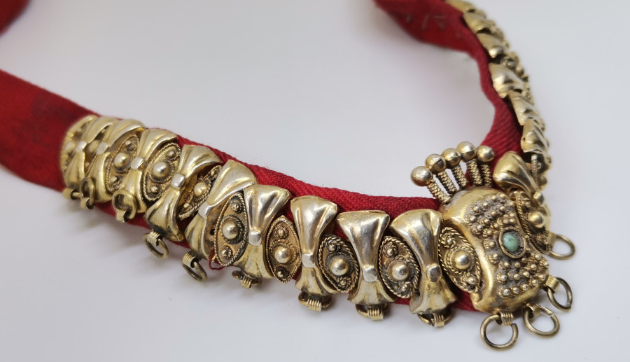 OSMANLI DÖNEMİ ALTIN KAPLAMA NADİR GÜMÜŞ GELİN DÖŞLÜĞÜ