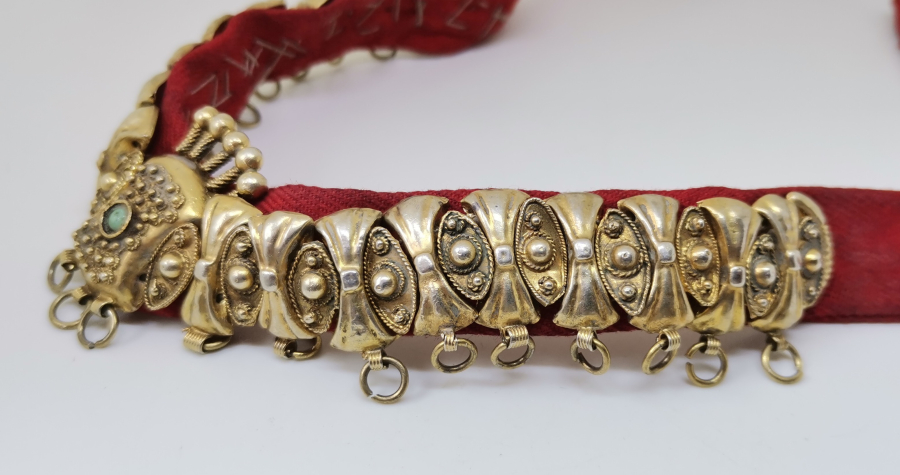 OSMANLI DÖNEMİ ALTIN KAPLAMA NADİR GÜMÜŞ GELİN DÖŞLÜĞÜ