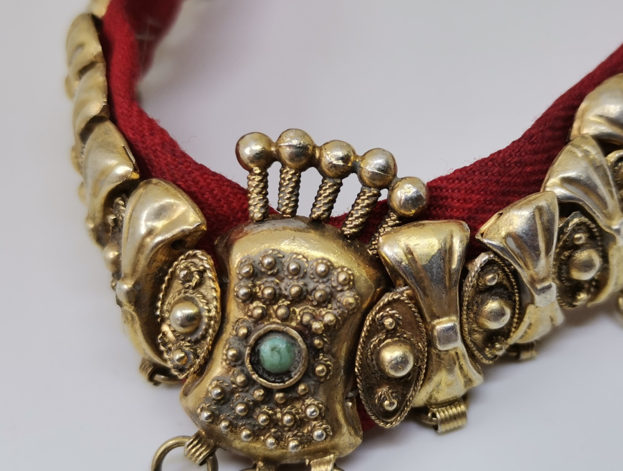 OSMANLI DÖNEMİ ALTIN KAPLAMA NADİR GÜMÜŞ GELİN DÖŞLÜĞÜ