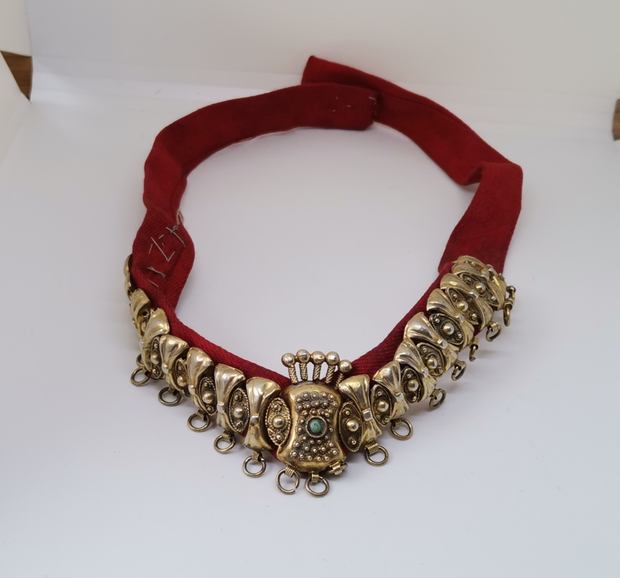 OSMANLI DÖNEMİ ALTIN KAPLAMA NADİR GÜMÜŞ GELİN DÖŞLÜĞÜ