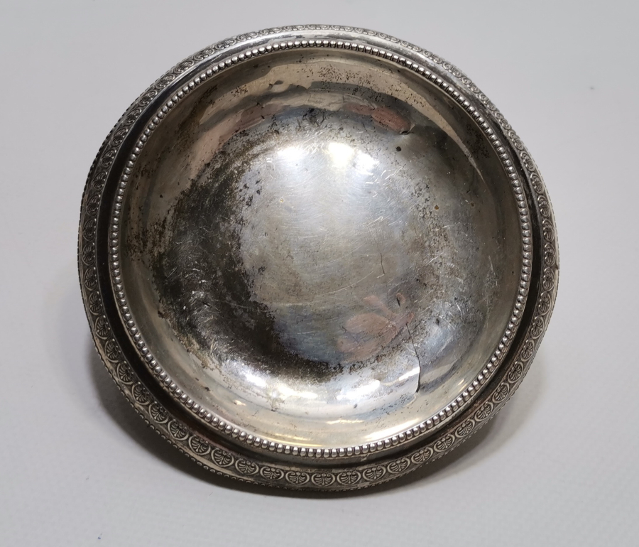 OSMANLI DÖNEMİ ÇOK NADİR İZMİR İŞİ RUM USTA DAMGALI GÜMÜŞ MACUNLUK