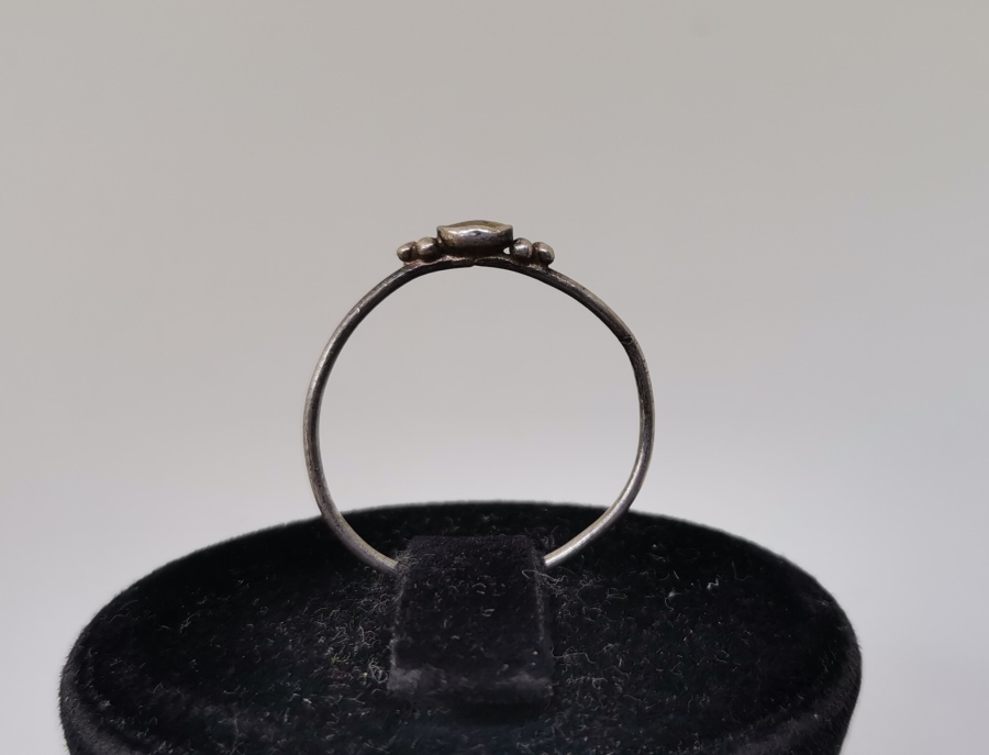 OSMANLI DÖNEMİ ELMAS KESİM SEDEF TAŞLI GÜMÜŞ HAC HATIRASI YÜZÜK