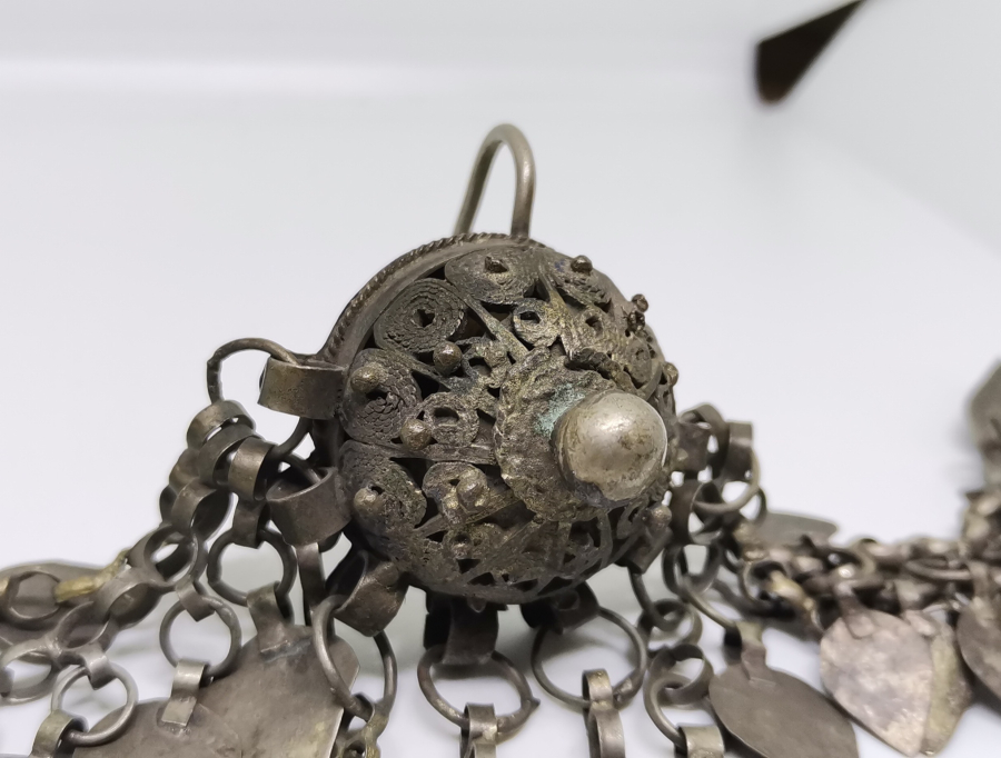 OSMANLI DÖNEMİ NADİR FORMDA ERMENİ İŞİ GELİN ALINLIĞI