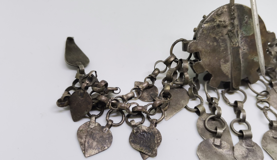 OSMANLI DÖNEMİ NADİR FORMDA ERMENİ İŞİ GELİN ALINLIĞI