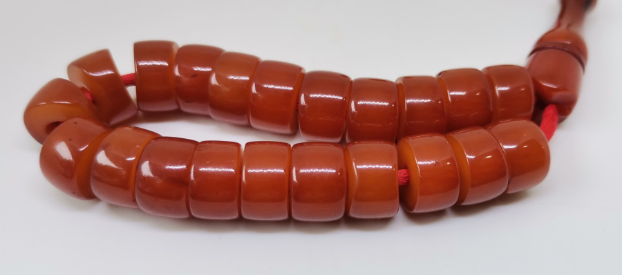 OSMANLI DÖNEMİ SIKMA KEHRİBAR MASKOT TESPİH