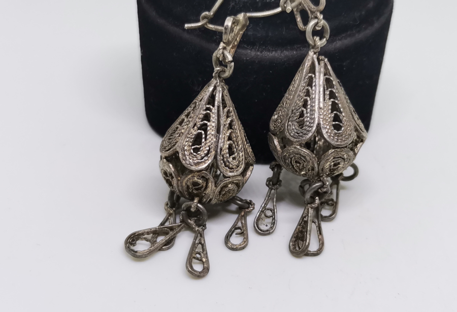 OSMANLI DÖNEMİ TELKARİ İŞÇİLİKLİ DAMLA MODEL ERMENİ USTA İŞİ KÜPE