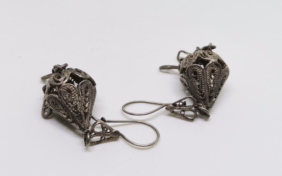 OSMANLI DÖNEMİ TELKARİ İŞÇİLİKLİ DAMLA MODEL ERMENİ USTA İŞİ KÜPE