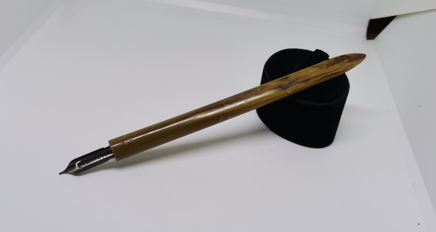 OSMANLICA YAZILI DİVİT UCUYLA HARELİ KATALİN ANTİKA DİVİT