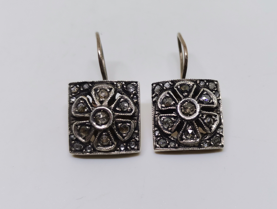 ÖZEL YAPIM ELMAS TAŞLI ANTİKA KÜPE