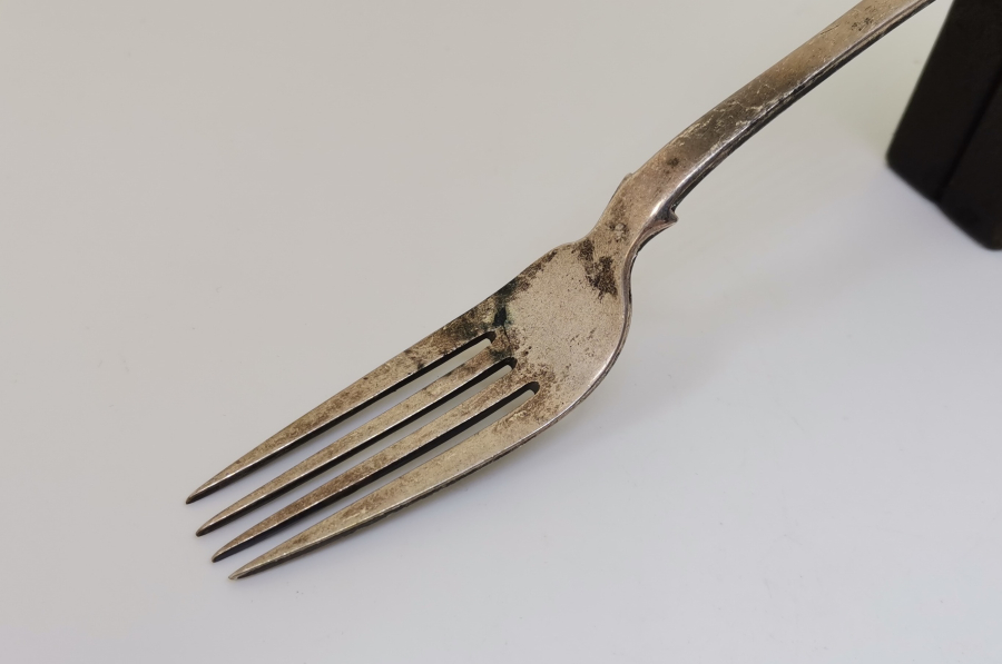 RUM USTA DAMGALI OSMANLI DÖNEMİ ÇOK NADİR İZMİR İŞİ GÜMÜŞ ÇATAL